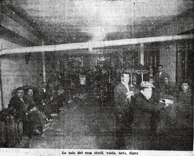 Foto del diari ‘La Rambla’ del 16 de gener del 1933. A la imatge, la federació de sindicats de Sabadell.