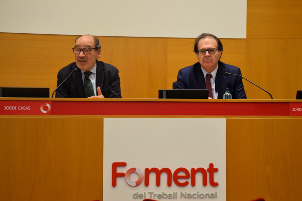Jordi Casas, cap de gabinet de Foment del Treball, i Jordi Alberich, vicepresident de l’IEE